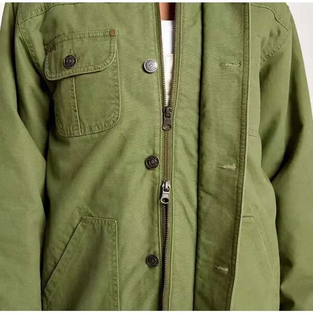 NWT women ALPINE DESIGN  QUILTED LINED CHORE COAT  SIZE XL  LUSH OLIVE - Picture 5 of 6